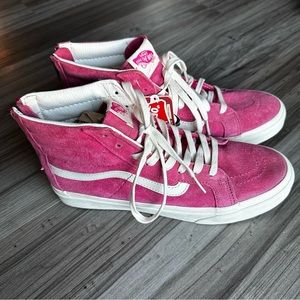 NWT Vans Sk8 Hi Slim Zip Scotchgard pink suede shoes, Women’s size 8.5